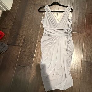 Boston Proper One-Shoulder Light Gray Cocktail Dress